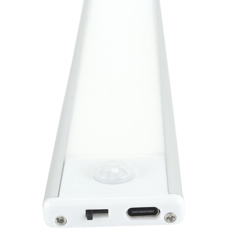 SEWERYN Led Kastverlichting met bewegingssensor, 400mm, USB-C Oplaadbaar, Magnetisch, , Keukenverlichting Led, Kastverlichting op Batterij, Zilver
