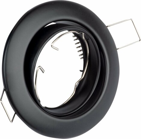 BONO Spot Armatuur 10 Pack - GU10 Inbouwspot - Rond - Zwart - Aluminium - Kantelbaar &Oslash;88mm