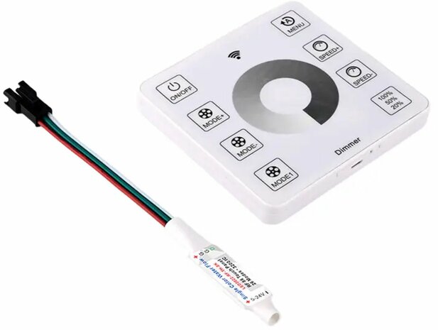 LED Strip Digitaal - Running effect - SPI COB - 6500K Helder/Koud Wit - 10 Meter op rol - Bediening via mobile App - SPI/Addresseerbaar - 24V - IP20 - RA&gt;80 - Met lichteffecten - Compleet set