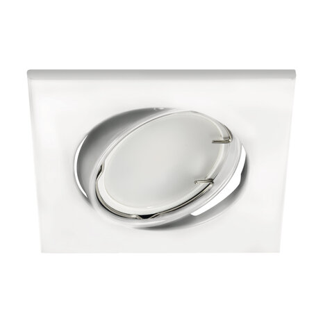 BONO Spot Armatuur 10 Pack - GU10 Inbouwspot - Vierkant - Wit - Aluminium - Kantelbaar 88x88mm