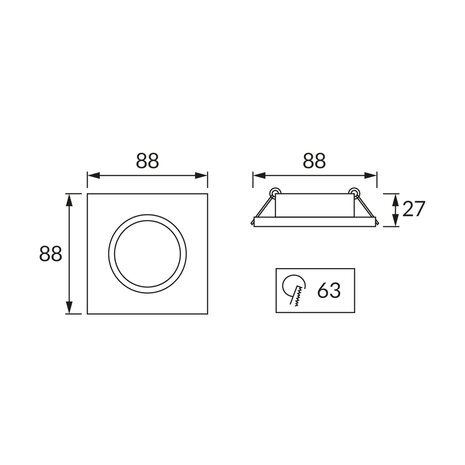 BONO Spot Armatuur 10 Pack - GU10 Inbouwspot - Vierkant - Zwart - Aluminium - Kantelbaar 88x88mm