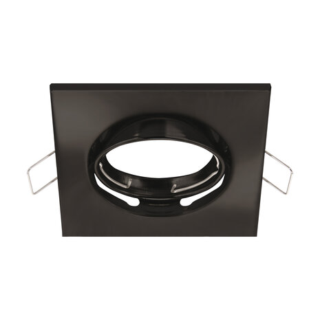 BONO Spot Armatuur 10 Pack - GU10 Inbouwspot - Vierkant - Zwart - Aluminium - Kantelbaar 88x88mm