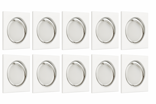 BONO Spot Armatuur 10 Pack - GU10 Inbouwspot - Vierkant - Wit - Aluminium - Kantelbaar 88x88mm