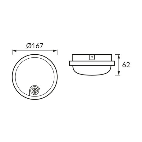 ELIAS - Led plafond / wandlamp - Buiten - Rond - met PIR Sensor - 15w - 4000K Daglicht wit - 1980 Lumen - IP65 - Zwart