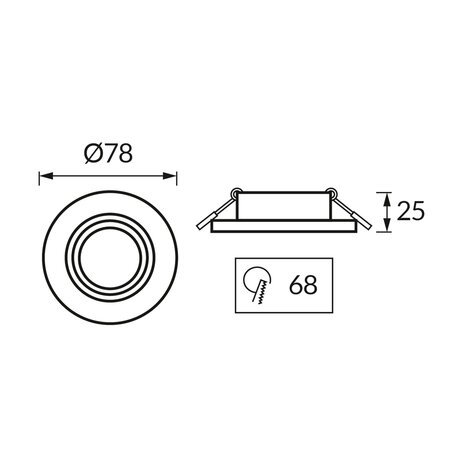 PLUTO - C Inbouwspots - Rond Inbouw spot - Kantelbaar - Wit - Geschikt voor LED - Wit