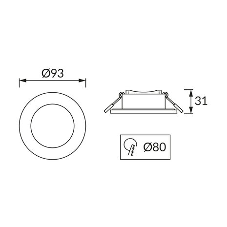FANTA Inbouwspots - Badkamer spot - Rond Inbouw spot - Geschikt voor LED - Zwart -IP40