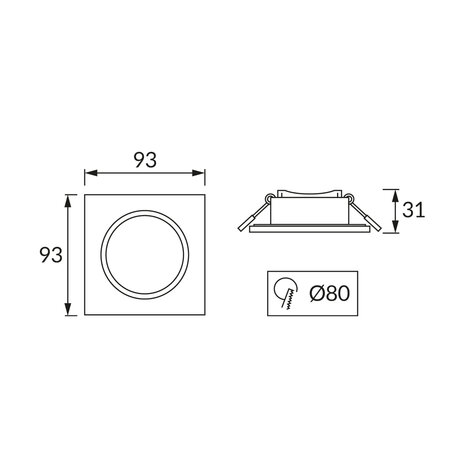 FANTA Inbouwspots - Badkamer spot - Vierkant Inbouw spot - Geschikt voor LED - Wit -IP40