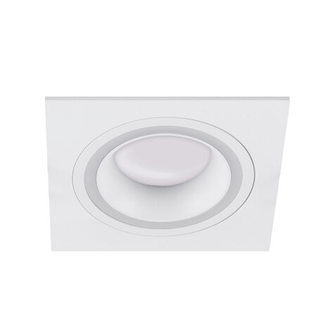 INDI D - Spot Armatuur - Inbouwspot - Vierkant - Wit - Aluminium - &Oslash;93mm