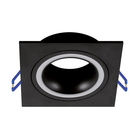 INDI D - Spot Armatuur - Inbouwspot - Vierkant - Zwart - Aluminium - &Oslash;93mm
