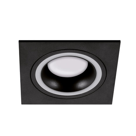 INDI D - Spot Armatuur - Inbouwspot - Vierkant - Zwart - Aluminium - &Oslash;93mm