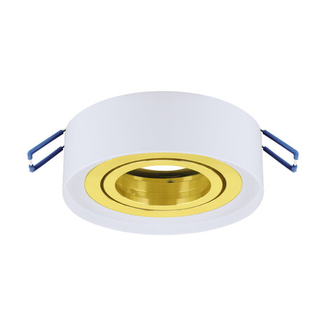 ODYN - inbouwspot Armatuur - Rond - Wit/Goud kleur - 90mm