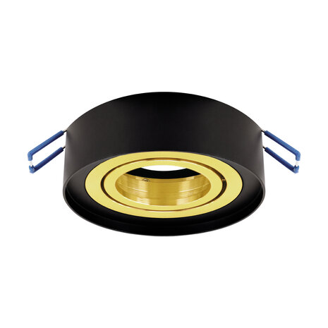 ODYN - inbouwspot Armatuur - Rond - Zwart/Goud kleur - 90mm