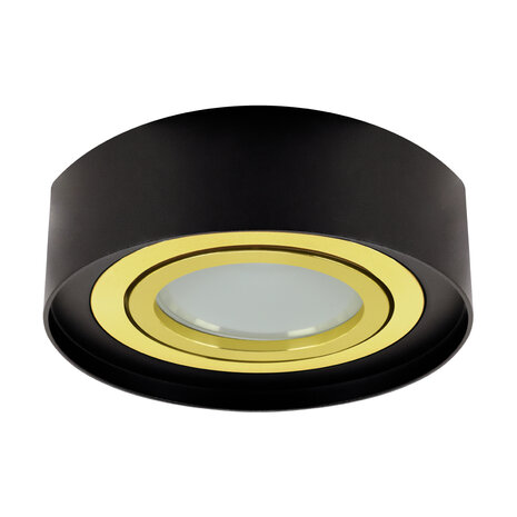 ODYN - inbouwspot Armatuur - Rond - Zwart/Goud kleur - 90mm