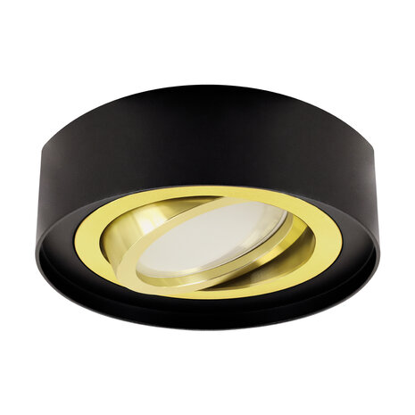 ODYN - inbouwspot Armatuur - Rond - Zwart/Goud kleur - 90mm