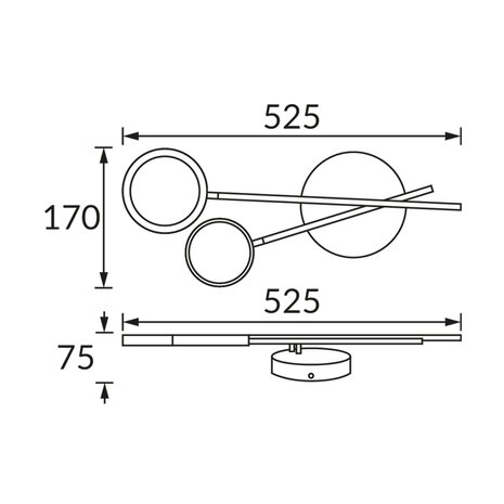 OMEGA - Led Wandlamp - 10w - 4200K Daglicht - Zwart / Goud kleur - Aluminium