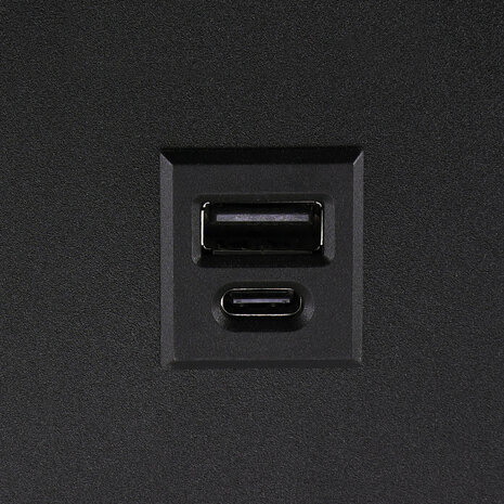 ZULA Wandlamp - 1 x Gu10 fitting - 1 x USB A  1 x USB C  - Flex - 1 Lichtpunt - Zwart