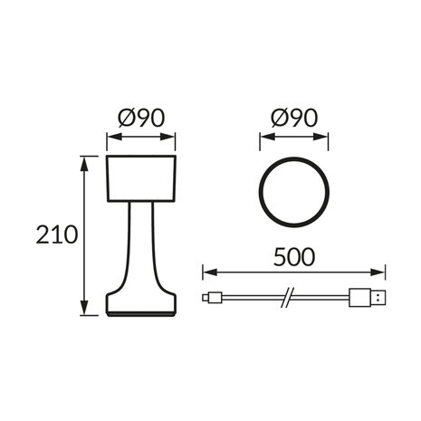 HANTLA Led - Tafellamp Oplaadbaar &ndash; Draadloos &ndash; Aanpasbare lichtkleur - CCT - Warm wit / Daglicht / koud wit - Moderne touch lamp &ndash; Nachtlamp Slaapkamer &ndash; 21 cm &ndash; Wit
