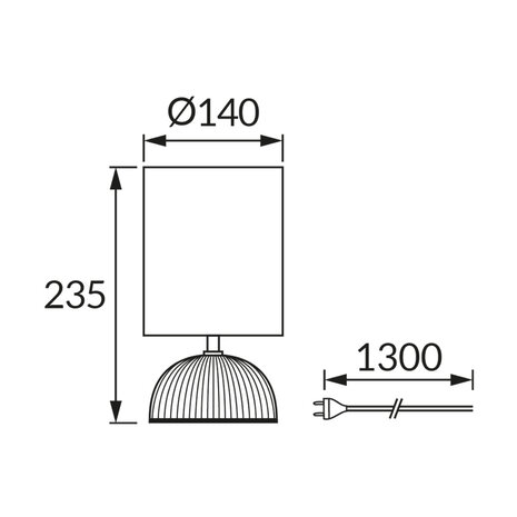 PASMA - Tafellamp - Nachtlamp - Textiel Bruin - E14 Fitting