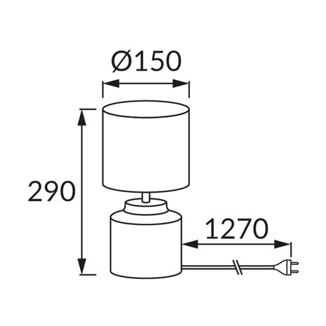 HELENA- Tafellamp - Nachtlamp - Textiel Zwart - E14 Fitting