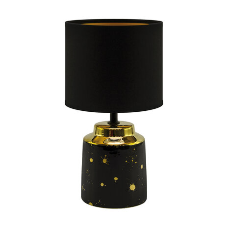 HELENA- Tafellamp - Nachtlamp - Textiel Zwart - E14 Fitting