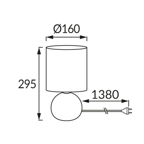 PERLO- Tafellamp - Nachtlamp - Textiel - Zilver/Zwart- E14 Fitting