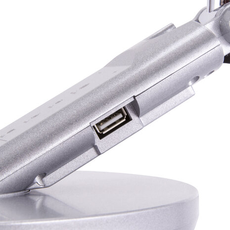 RAMZES - LED Bureaulamp - Tafelverlichting - 7.5w - Aanpasbare Kleur CCT - 500 Lumen - Rond - touch dimmer - Aluminium - Zilver