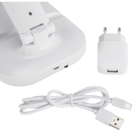 ZET Bureaulamp - LED - 5W - 2700K/ 4000K/ 6500K - Telefoonhouder - Wit