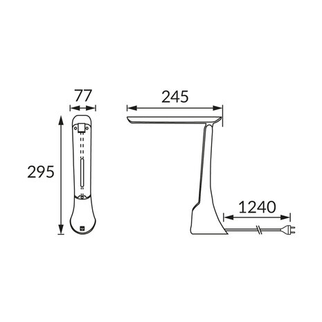 GIBON Bureaulamp - LED - 8W - CCT Aanpasbare lichtkleuren - 2700K/ 4000K/ 6500K - Telefoonhouder - Zwart