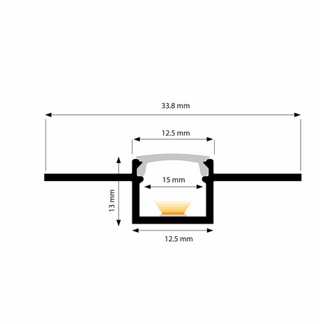 2 meter Flex - led profiel - Stucprofiel smal - Profiel voor led strips - Gybroc /vaste plafond -  Aluminium