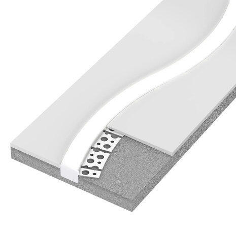 2 meter Flex - led profiel - Stucprofiel smal - Profiel voor led strips - Gybroc /vaste plafond -  Aluminium