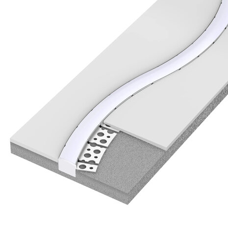 2 meter Flex - led profiel - Stucprofiel smal - Profiel voor led strips - Gybroc /vaste plafond -  Aluminium