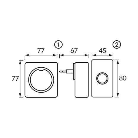 ELIZA Draadloze Deurbel - Deurbelset - Ontvanger op stekker - 230V - Waterdicht IP44 - Wit