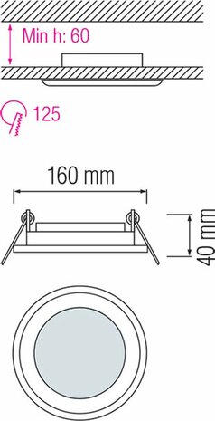 HOROZ Clara - LED Downlight Slim - Inbouw Rond 12W - WarmWit 3000K - Mat Wit Glas - &Oslash;160mm