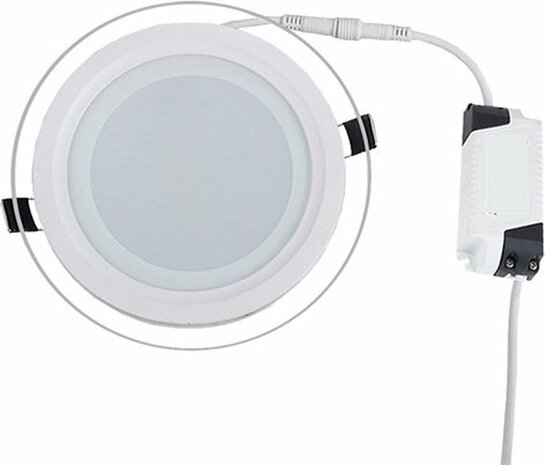 HOROZ Clara - LED Downlight Slim - Inbouw Rond 12W - WarmWit 3000K - Mat Wit Glas - &Oslash;160mm
