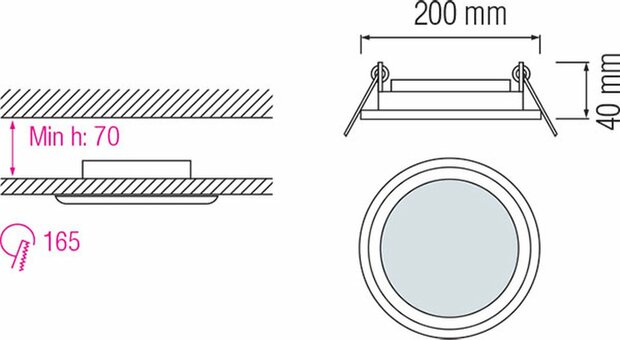 HOROZ Clara - LED Downlight Slim - Inbouw Rond 15W - Warm Wit 3000K - Mat Wit Glas - &Oslash;200mm