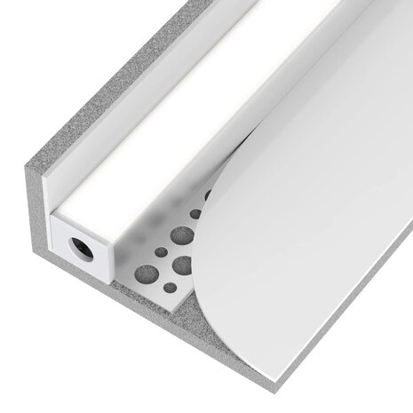 Aluminium Inbouw Zij TEGEL  Profiel - Inclusief Dekking Voor Profiel-Ideaal Voor Gips en Tegels- Gybroc /vaste plafond - Plafonds en Wanden Hoogwaardige- Kwaliteit Aluminium -200CM (2M)