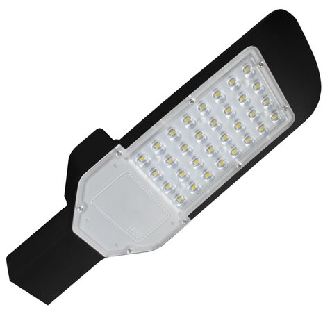 HOROZ ORLANDO - LED Straatlamp - Straatverlichting  - 30W - Helder/Koud Wit 6400K - Waterdicht IP65 - Mat Zwart - Aluminium