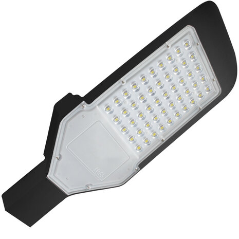 HOROZ ORLANDO - LED Straatlamp - Straatverlichting - 50W - Helder/Koud Wit 6400K - Waterdicht IP65 - Mat Zwart - Aluminium