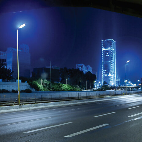 HOROZ ORLANDO - LED Straatlamp - Straatverlichting - 100W - Helder/Koud Wit 6400K - Waterdicht IP65 - Mat Zwart - Aluminium