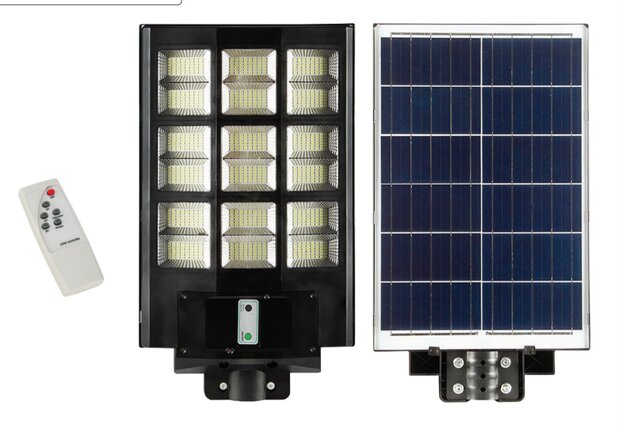 HOROZ GRAND XL - Led wandlamp - Straat lamp - Zonne energie -PIR Sensor - 900w - 2668 Lumen - 6400K - Zwart