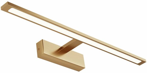 BRAYTRON ARIA - LED Spiegellamp - Braytron - 12W 900lm - Aanpasbare Lichtkleur CCT - IP44 - Rechthoek - Goud