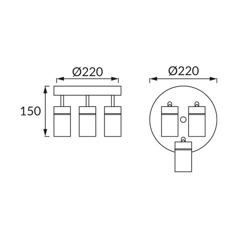 Badkamer plafondlamp TENOR GU10 3C Wit