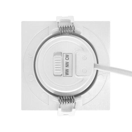 LED Spot - Moni Led - Inbouwspot - 5W - CCT - Aanpasbare lichtkleuren - 3000K 4000K 6500K - Mat Wit - Vierkant - Kantelbaar