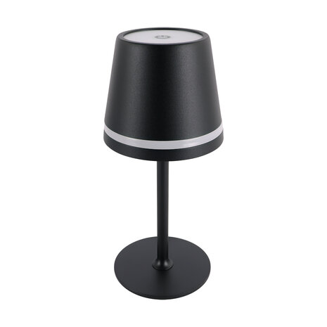 INES Led - Tafellamp Oplaadbaar &ndash; Draadloos en dimbaar &ndash; CCT - Warm wit / Daglicht / koud wit - Moderne touch lamp &ndash; Nachtlamp Slaapkamer &ndash; 38 cm &ndash; Zwart kleur