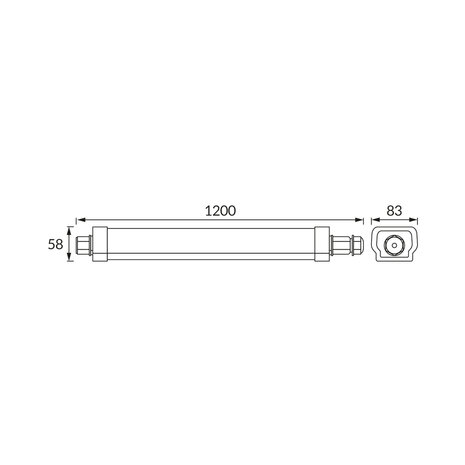 LAGAN - LED Batten - LED Balk - Plafondlamp - 55W - 7050 LUMEN - Waterdicht IP65 - Daglicht Wit 4000K - Kunststof - 120cm