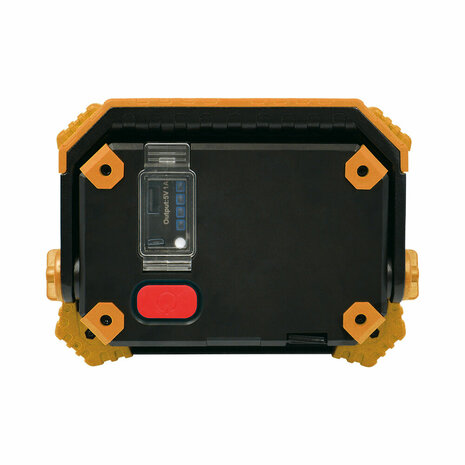 Braytron LED - Draadloze Bouwlamp op accu - Oplaadbaar en kantelbaar -20w - 2000 Lumen - 6500K -  Zwart/oranje - IP54