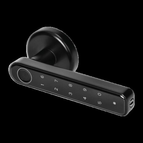 Slimme handgreep met code slot ZWART IP44, vrijgegeven met PIN en Bluetooth