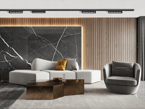 LINDA - Led Rail verlichting - Mono fase - Philips Led Chip - 12w - 1200 Lumen - 4000K Daglicht wit - 30cm - Zwart