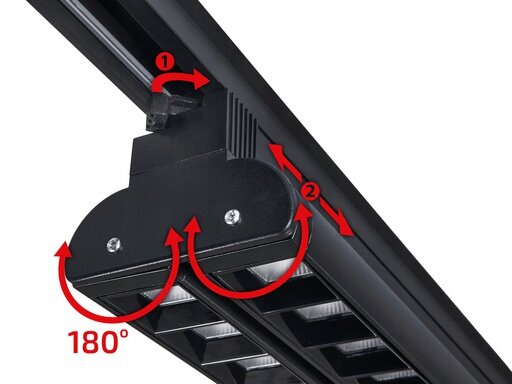 LINDA DUO - Led Rail verlichting - Mono fase - Philips Led Chip - 48w - 4800 Lumen - 4000K Daglicht wit - 60cm - Zwart