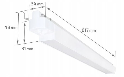 MONDI - Led Rail verlichting - mono fase - 15w - 1200 Lumen - 4000K Daglicht wit - 35cm - Wit